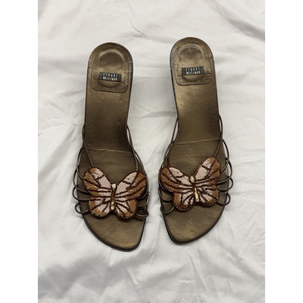 Vintage Staurt Weitzman brown butterfly sandals Y2K Size 9.5 B